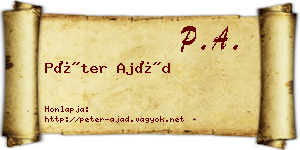 Péter Ajád névjegykártya